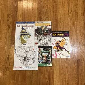 Variety of coloring and activity books